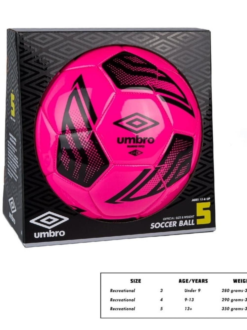 Umbro Bright Pink and Black Kids Soccer Ball